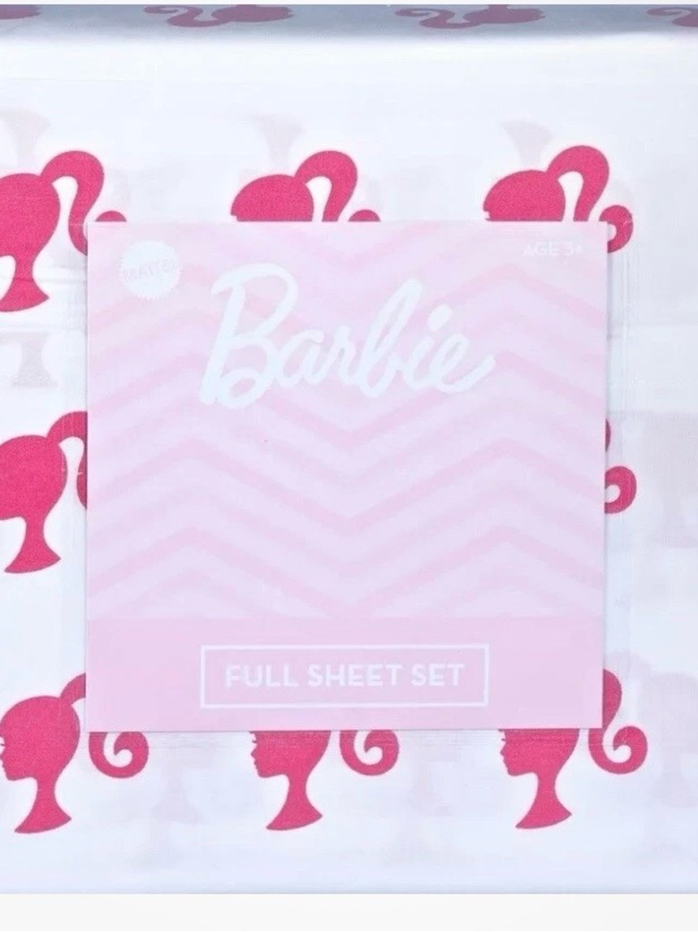 Barbie Pink Chevron Full Sheet Set 100% cotton